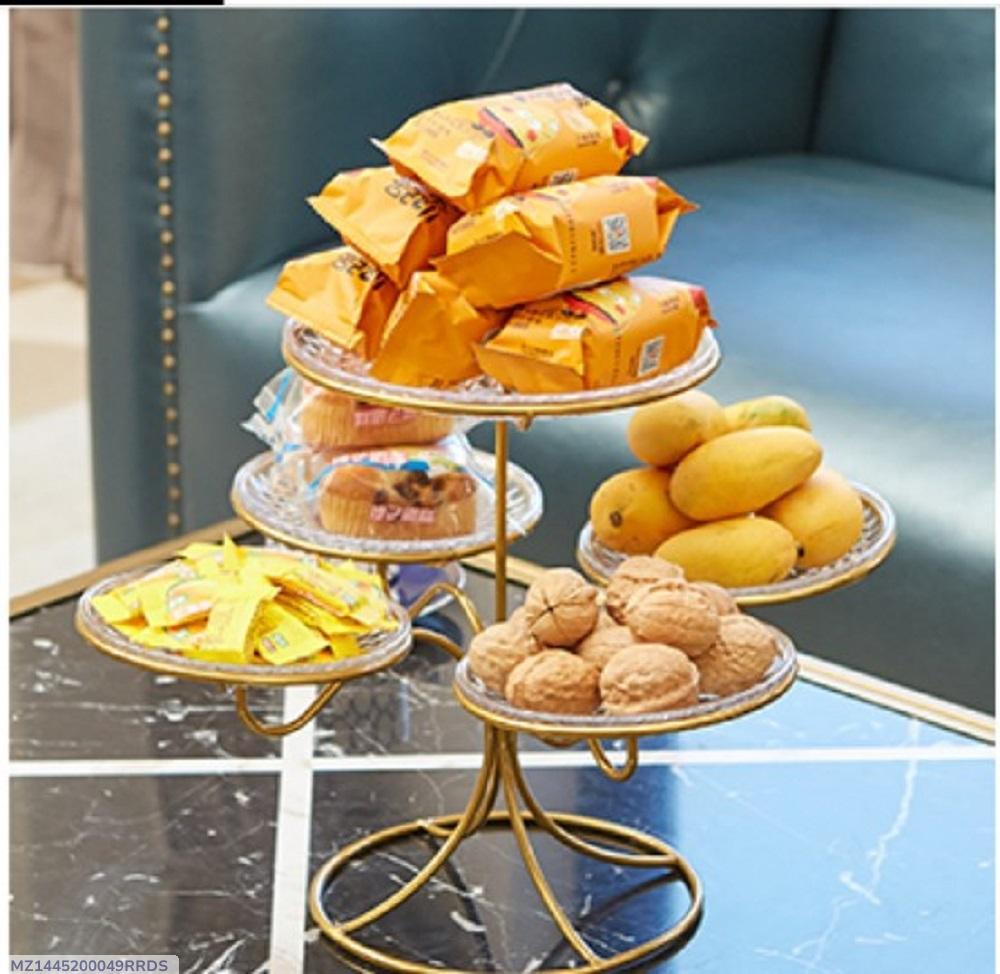Golden Iron Multi-Tier Plate for Home Parties