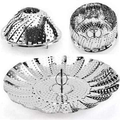 Foldable Stainless Steel Steamer Silver Pakistan
