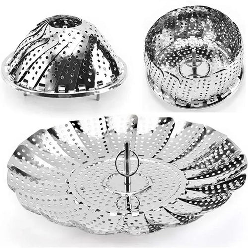 Foldable Stainless Steel Steamer Silver Pakistan