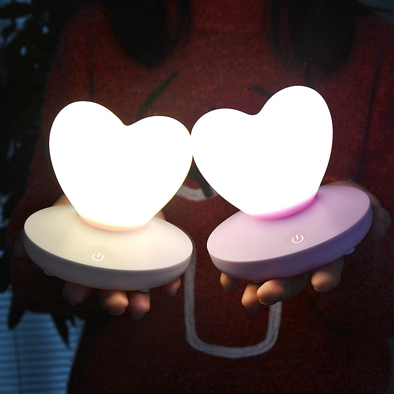 USB Rechargeable Heart Night Light Pink