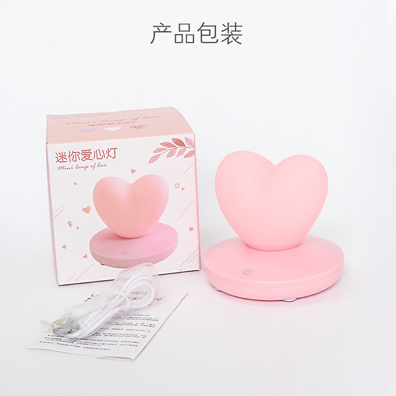 USB Rechargeable Heart Night Light Pink