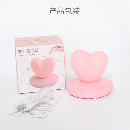 USB Rechargeable Heart Night Light Pink