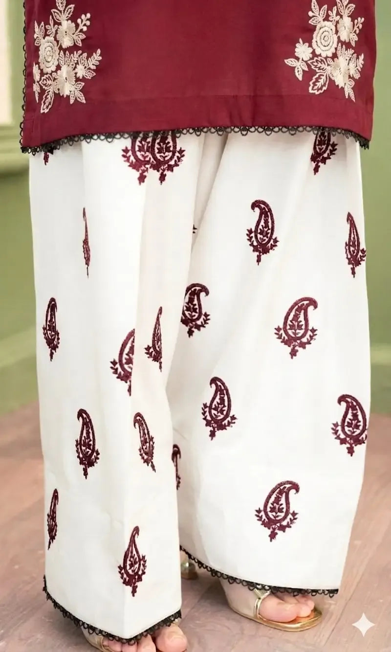 3 Pcs Women's Unstitched Embroidered Suit